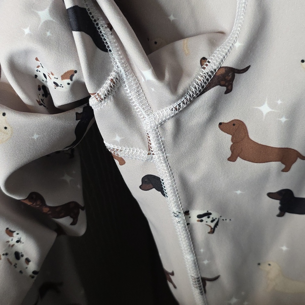 Woof & Ween Light Gray Dachsund Print Leggings Sz Small - Picture 4 of 5